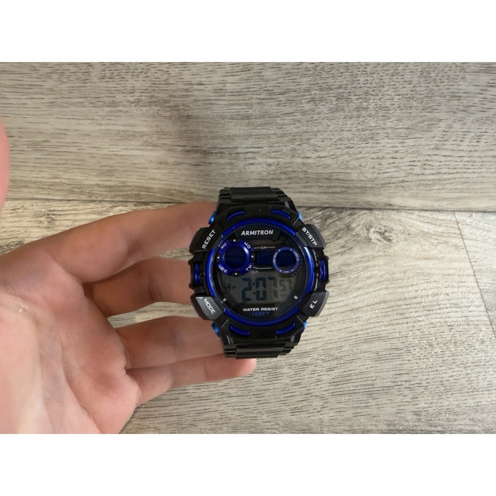 ARMITRON MEN'S DIGITAL‎ WRIST WATCH MD 16392 R 40/8393 Working Blue